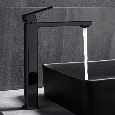 Смеситель для накладной раковины Next VBF-1N2MB однорычажный, черный Vincea фото в интернет-магазине Русалия