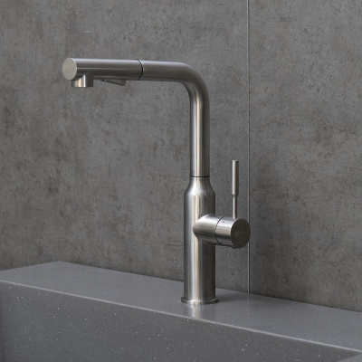 Смеситель Lemark Expert для кухни с вытягивающимся поворотным изливом (LM5085S) фото в интернет-магазине Русалия