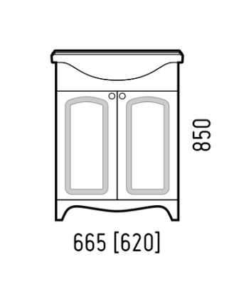 Тумба с раковиной "Шарлотт 65", Классик 65 Corozo фото в интернет-магазине Русалия