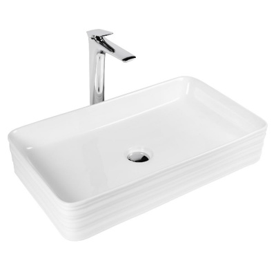 BOND S64-680 Раковина накладная прямоугольная 68*38*12см белая фото в интернет-магазине Русалия