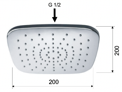 Верхний душ с шарнирным соединением 20 см Remer 356AD20X фото в интернет-магазине Русалия