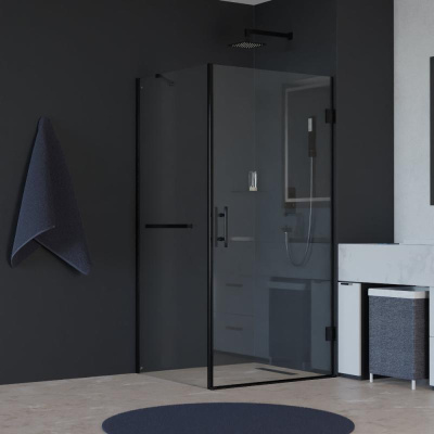 Душевой уголок RGW HO-045-1B (HO-011B + Z-060-2B + O-204B) 700x1000, профиль черный, стекло прозрачное фото в интернет-магазине Русалия