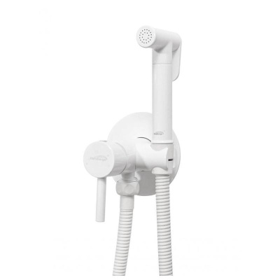 Гигиенический душ со смесителем встраиваемый Hansberge H3099WW, белый фото в интернет-магазине Русалия