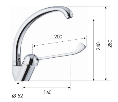 Смеситель медицинский для раковины Remer K42LL фото в интернет-магазине Русалия