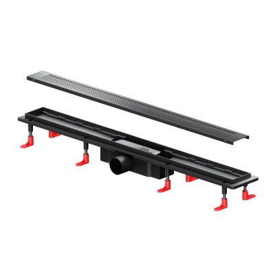 W02SC-P11-080-01BM PrimeFlow Трап для душа линейный универс затвор Cut Gradient 80см цвет черн мат Am.Pm фото в интернет-магазине Русалия