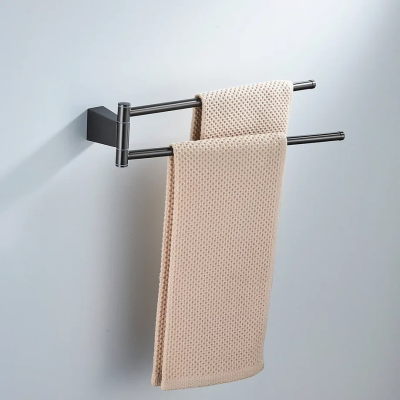 Полотенцедержатель поворотный двойной Shevanik SG5707T, оружейная сталь фото в интернет-магазине Русалия