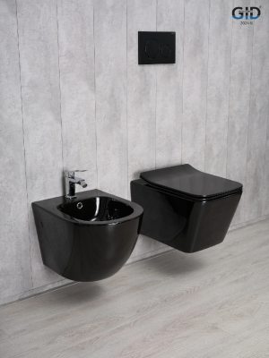 Унитаз подвесной Gid Tr2144BL 62224Y черная глянцевая 52x36x33.5 фото в интернет-магазине Русалия