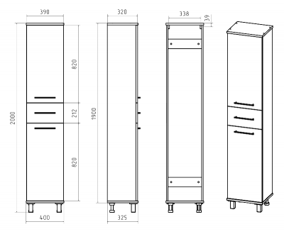 Шкаф - пенал Терра 40 правый (белый) П-Тер0504001-1ЯП Misty фото в интернет-магазине Русалия
