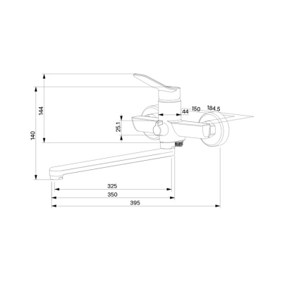 Смеситель для ванны с длинным изливом, глянцевый хром, Enjoy, Milardo, (ENJSB00M10) фото в интернет-магазине Русалия