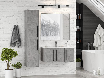 Тумба Rock 90 подвесная с раковиной Sanita Luxe Quadro 90 Brevita фото в интернет-магазине Русалия