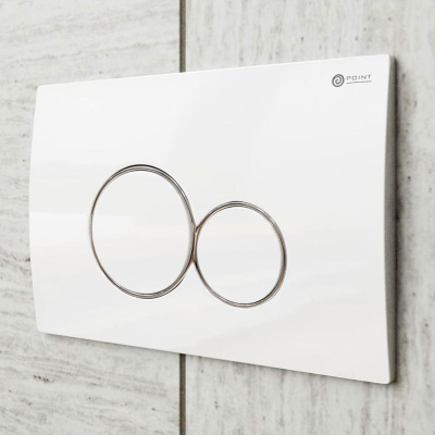 Клавиша смыва Виктория PN44061WC белая/хром Point фото в интернет-магазине Русалия