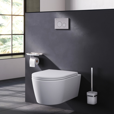 I049031 Pro L, клавиша для инсталляции пневматическая, пластик, матовый никель фото в интернет-магазине Русалия