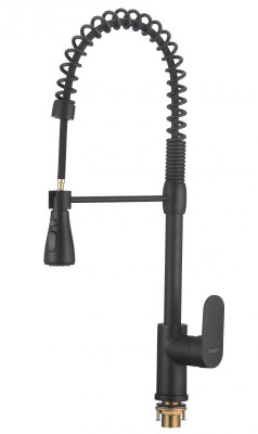 Смеситель для кухни с гибким изливом S-002802H черный Savol фото в интернет-магазине Русалия