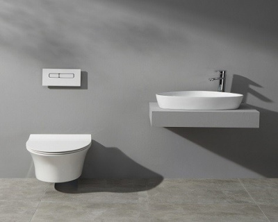 Унитаз подвесной CeramaLux CL2100 бело-глянцевый фото в интернет-магазине Русалия