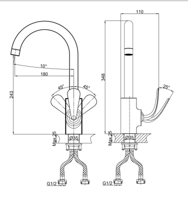 Смеситель для кухни DK Venice Gondola (DA1022441) фото в интернет-магазине Русалия