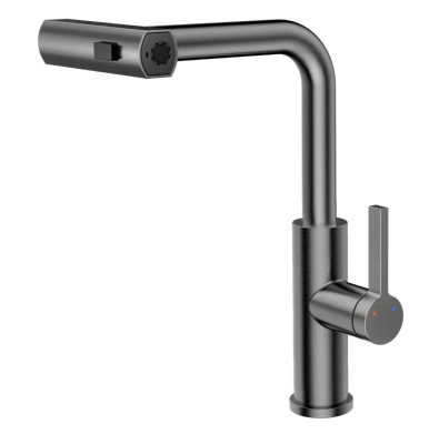 Смеситель для кухни с выдвижной лейкой RUSH Tinos (TI3732-18Grey) фото в интернет-магазине Русалия