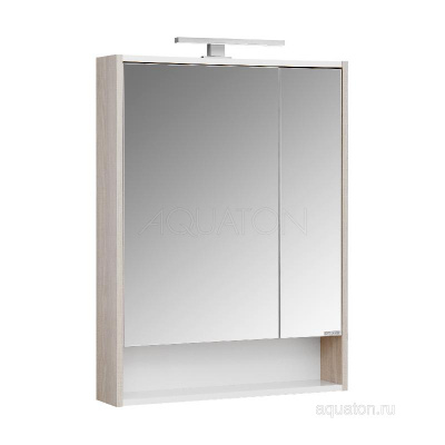 Зеркальный шкаф AQUATON Рико 65 белый, ясень фабрик 1A215202RIB90 фото в интернет-магазине Русалия