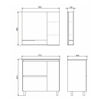 COMFORTY. Зеркало-шкаф "Верона-90" дуб белый фото в интернет-магазине Русалия