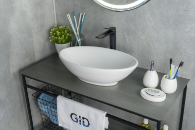 Раковина накладная овальная Simple-N N9021 GID фото в интернет-магазине Русалия