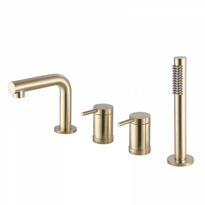 Смеситель ABBER Emotion AF8813G на борт ванны, золото матовое фото в интернет-магазине Русалия