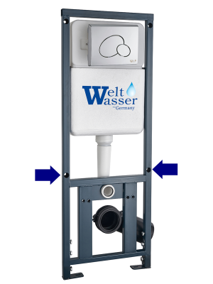 MARBERG 410 RD CR Инсталляция для унитаза. Круглая хром кнопка WeltWasser фото в интернет-магазине Русалия