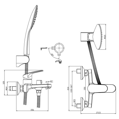 Смеситель для ванны Rossinka (RS45-30) фото в интернет-магазине Русалия