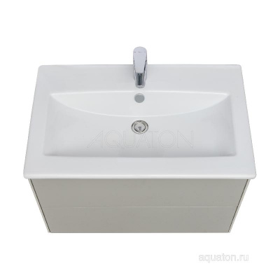 Тумба под раковину AQUATON Сохо 75 cлэйт, галька серая 1A258101AJ9A0 фото в интернет-магазине Русалия