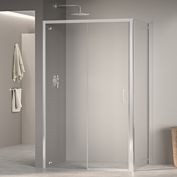 Душевой уголок RGW PA-177 (RGW PA-017 + Z-050-2) 100х160, стекло - прозрачное, профиль хром фото в интернет-магазине Русалия