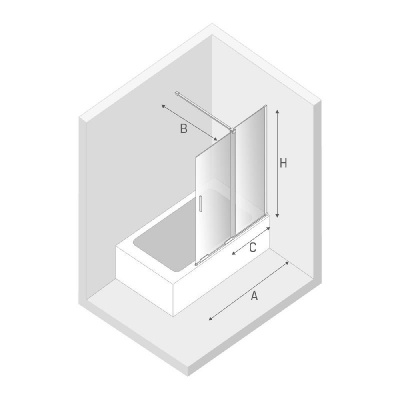 Шторка для ванны NEW TRENDY SMART 130x150 EXK-4099 (хром) фото в интернет-магазине Русалия