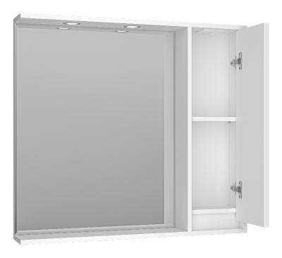 Зеркальный шкаф Balaton 90 правый (белый) BAL-04090-01-П Brevita фото в интернет-магазине Русалия