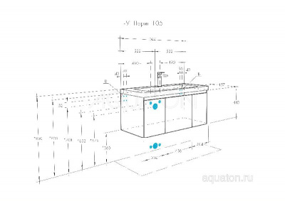 Тумба под раковину AQUATON Шерилл 105 белый 1A206301SH010 фото в интернет-магазине Русалия