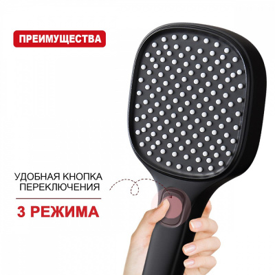 Лейка для душа Raglo R450.51.06, черный фото в интернет-магазине Русалия