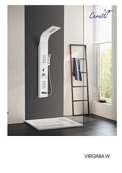 Панель VIRGINIA W душевая из нержавеющей стали с форсунками Ceruttispa CT9990, цвет белый фото в интернет-магазине Русалия