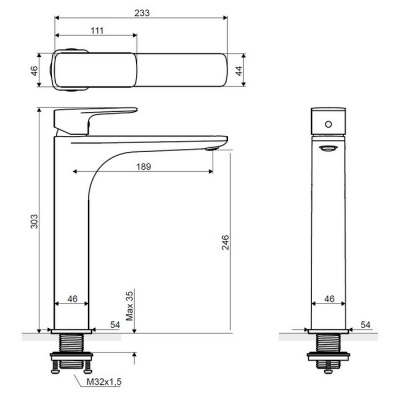 Смеситель для умывальника EXCELLENT Keria AREX.2002BL (черный мат) фото в интернет-магазине Русалия