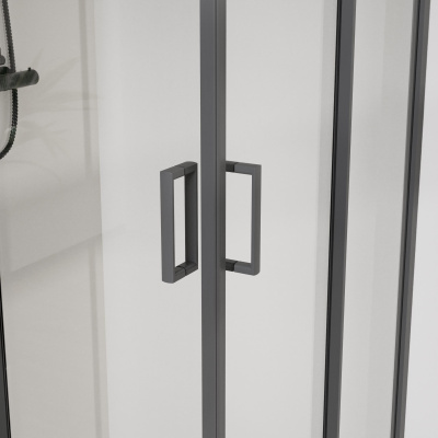 Душевой уголок City VSS-5CT9010CLGM, 1000*900, вороненая сталь , стекло прозрачное Vincea фото в интернет-магазине Русалия