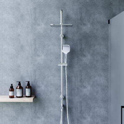 D0712000 Norma душевая система  с квадратными лейками, хром фото в интернет-магазине Русалия