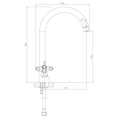 Смеситель для кухонной мойки Rossinka RS42 (RS42-72) фото в интернет-магазине Русалия