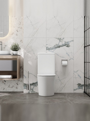 Унитаз-компакт безободковый с сиденьем микролифт Soldo R SH0207 SHRUDERS фото в интернет-магазине Русалия