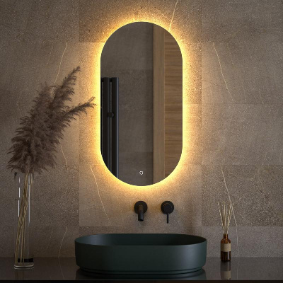 Зеркало с LED-подсветкой настенное OPTI DEFESTO 40x80 см, DF 2912S фото в интернет-магазине Русалия