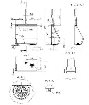 Писсуар (желобковый)-0.6 м. 2-003.1(L/R) Oceanus фото в интернет-магазине Русалия