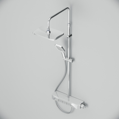 F078F700 Func, душ.система: см-ль-полка д/ванны/душа, душ.штанга, верхн. душ квадр., ручн.душ, хром фото в интернет-магазине Русалия