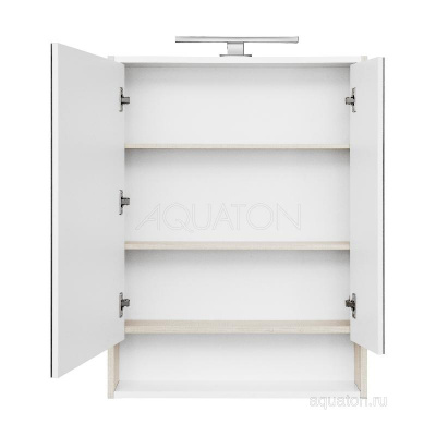 Зеркальный шкаф AQUATON Рико 65 белый, ясень фабрик 1A215202RIB90 фото в интернет-магазине Русалия