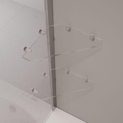 Шторка на ванну с полкой RGW SC-54, стекло прозрачное, профиль хром фото в интернет-магазине Русалия