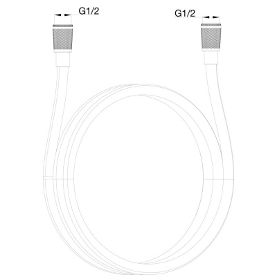 Шланг для душа в силиконовой оплётке 1200 мм WONZON & WOGHAND, Темный графит (WW-RG01-1200-BGM) фото в интернет-магазине Русалия