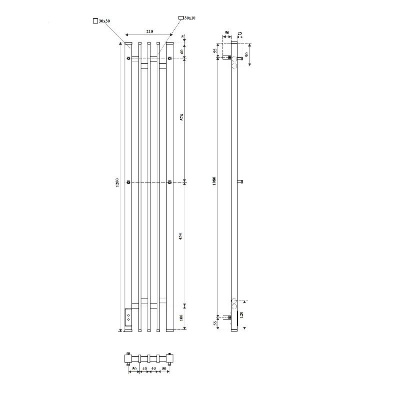 Полотенцесушитель электрический Point Фрея PN20732GB П2 180x1200 диммер слева, графит блеск фото в интернет-магазине Русалия