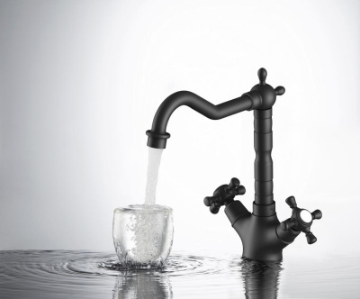 Смеситель для раковины Timo Nelson (0143/03F) черный фото в интернет-магазине Русалия