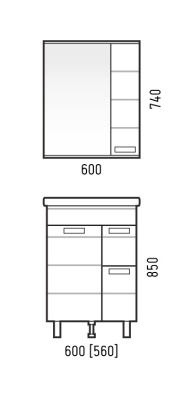 Зеркало-шкаф "Денвер 60/С" Corozo фото в интернет-магазине Русалия