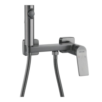 Гигиенический душ со смесителем Shevanik S4105T-1, оружейная сталь фото в интернет-магазине Русалия