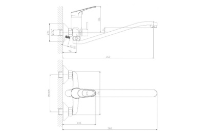 Смеситель для ванны Rossinka B (B35-34) фото в интернет-магазине Русалия