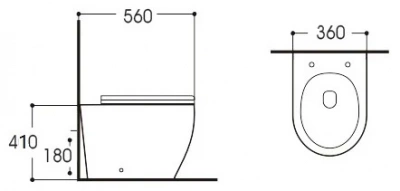 Унитаз приставной безободковый Европа AQ1902-00 с сиденьем микролифт Aquatek фото в интернет-магазине Русалия